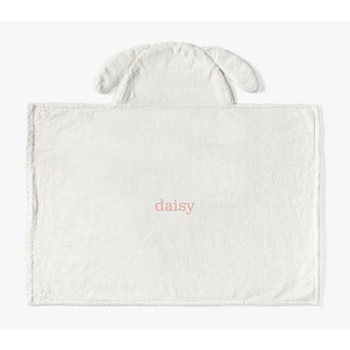 Faux-Fur Bunny Baby Hooded Towel, White