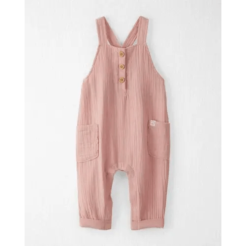 Baby Organic Cotton Gauze Overalls in Pink - Little Planet | Carter's