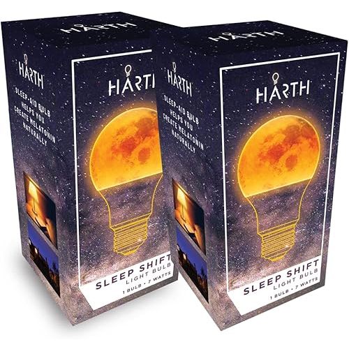 2 Pack Sleep Amber Light Bulbs I Blue Light Blocking Led Lights for Bedroom Soft Warm Light Bulbs I 7 Watts E26 Led Bulb 60 Watt (Equivalent) I Night Light Bulbs for Lamp, Bedroom Lights, Kids Room