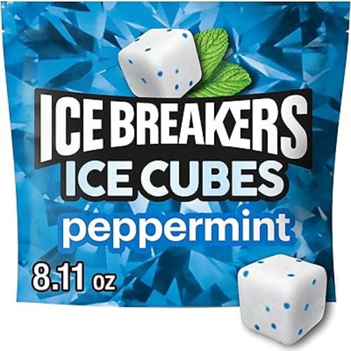 ICE BREAKERS Ice Cubes Peppermint Sugar Free Chewing Gum Pouch, 8.11 oz (100 Pieces)