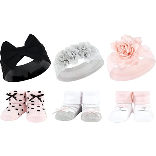 Hudson Baby Girl's Headband and Socks Giftset