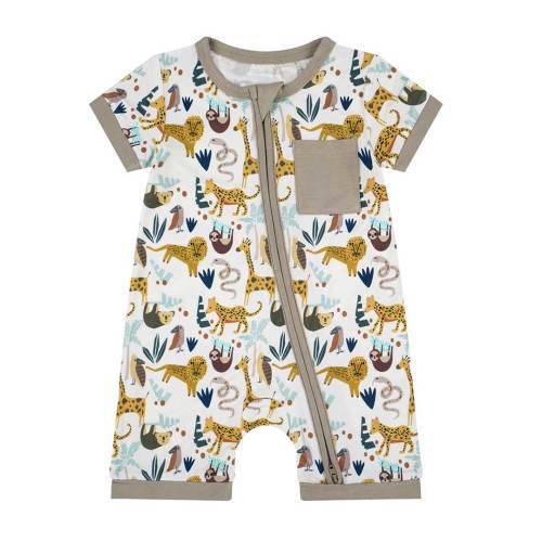 Jungle Friends Bamboo Baby Boy Shortie Romper – Emerson and Friends