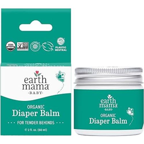 Earth Mama Organic Diaper Balm 2-Ounce | Diaper Cream for Baby | EWG Verified, Petroleum & Artificial Fragrance-Free with Calendula for Sensitive Skin