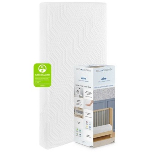 Delta Children Aire Standard Crib and Toddler Foam Mattress 5": Firm, High-Density, Breathable, 9 lb