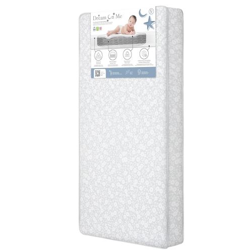 Dream On Me Nap Nest Crib and Toddler eco-Friendly & Waterproof Mattress, 88 Interwoven coils and Plush Fiber for Balanced Support