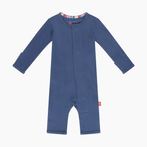 Magnetic Me Cotton Coverall - Symphony Blue Ribbed, 6-9 M