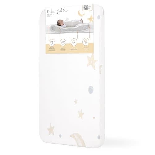 Dream On Me 3” Baby Crib Mattress in Moon Light, Fits All Mini & Portable Cribs Only, Dual Sided Support, Greenguard Gold and JPMA Certified, Easy to Clean and Remove Waterproof Vinyl Cover