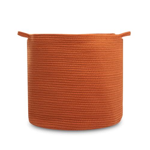 Natemia Large Woven Storage Basket (15" x 15" x 14") - Baby and Toy Organizer, Blanket Basket, Perfect Baby Registry Gift