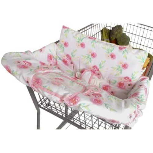 BINXY BABY 2-in-1 Cushy Cart Cover and High Chair Cover | Universal Fit | Includes Storage Pouch (Full Bloom)