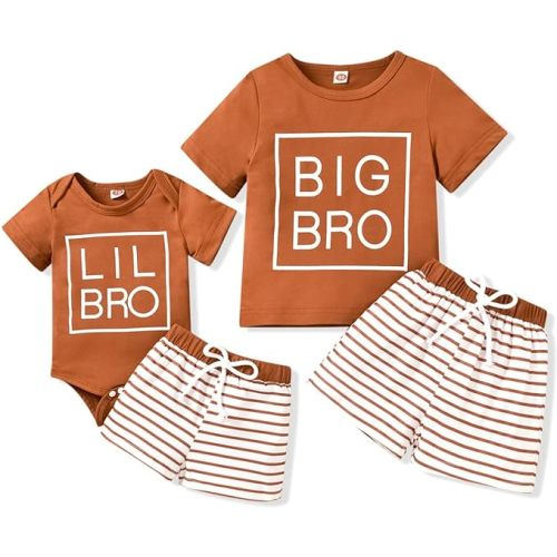 Baby Boy Matching Outfits Big Brother/Little Brother T-shirt+Short Pants Summer Matching Outfits