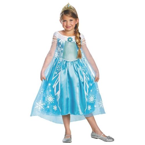Girls' Disney Frozen Elsa Deluxe Costume - Size 7-8 - Blue