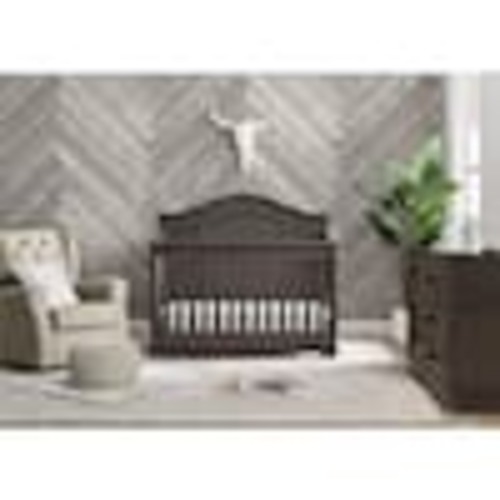 Delta Children Simmons Kids Asher 6-in-1 Convertible Crib with Toddler Rail-Greenguard Gold Certified, Rustic Grey W346150-084