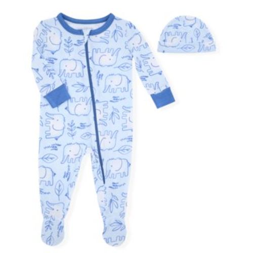 Baby Boys 2-Piece Print Footie and Hat Set
