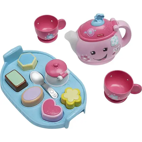 Fisher-Price Laugh & Learn Toddler Toy Sweet Manners Tea Set With Music And Lights For Educational Pretend Play Ages 18+ Months