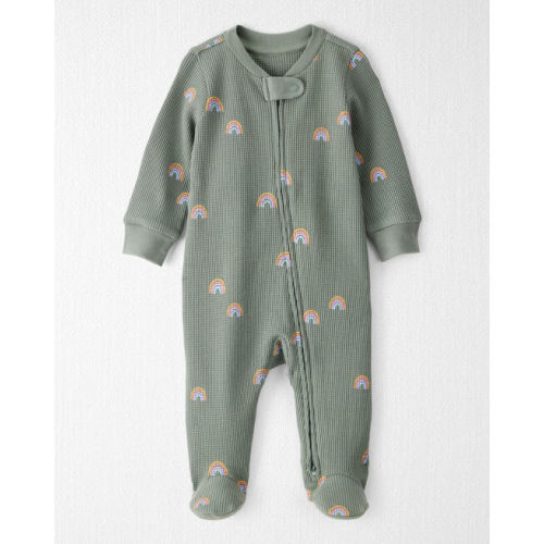 Baby Waffle Knit Sleep & Play Pajamas in Magical Rainbow Print Made with Organic Cotton - Little Planet | Carter's