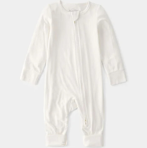 Baby 2-Way Zip PurelySoft Sleep & Play Pajama - Cream (Size NB)
