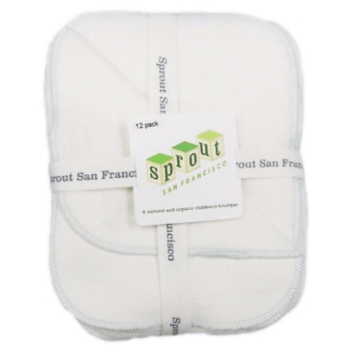 Sprout Exclusive Set of 12 Mint Trim Sherpa Washcloths by Under the Nile