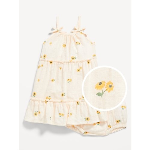 Printed Tiered Cami Dress and Shorts Set for Baby