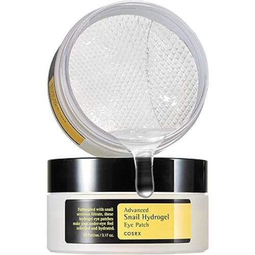 COSRX Advanced Snail Hydrogel Eye Patch (60pc), Gel Serum Mask, Puffy Undereye Treament, Fine Lines, Refresh, Hydrate, Korean Skin Care, Stocking Stuffers for Women