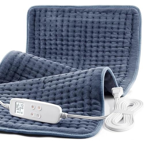 VAAGHANM Heating Pad: 33 x 17 inches Electric Heating Pad for Back -Extra Large Heat Pad for Shoulder/Neck/Knee/Arms - Upgraded 6 Timer & 6 Temperature Controller -Auto Shut Off