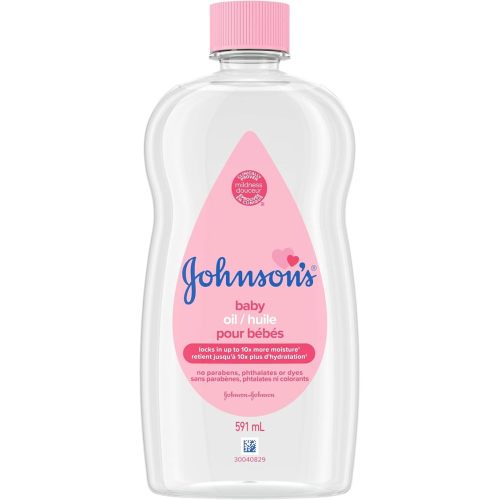 Johnson's Huile pour bébé, huile minérale hydratante et huile de massage pour bébé, 591 ml