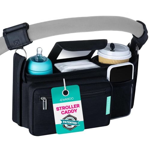 Stroller Caddy Organizer With Cup Holder, Universal Fit