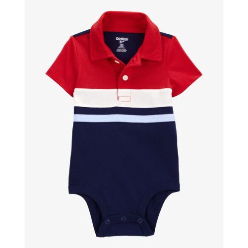 Baby Striped Colorblock Polo Bodysuit - OshKosh | Carter's