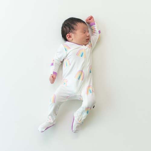 Zippered Footie in Poi Rainbow