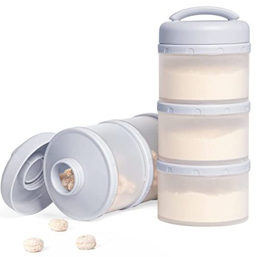 Termichy Stackable Formula Dispenser Portable Milk Powder Container, 2 Pack, Grey
