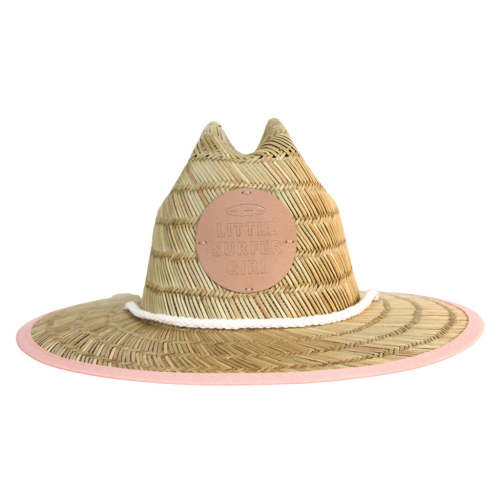 LITTLE SURFER GIRL PINK BABY STRAW HAT
