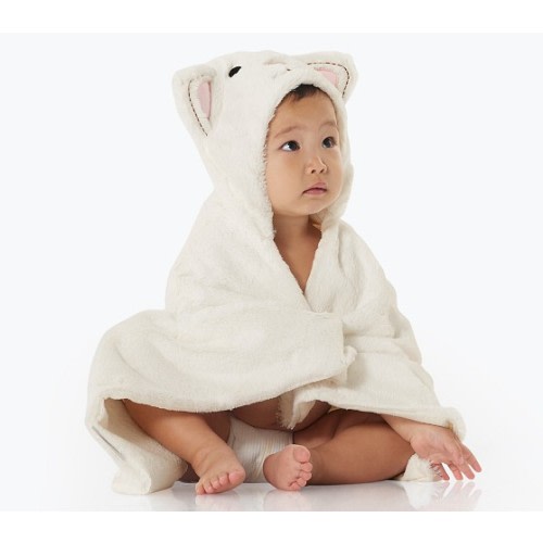 Faux-Fur Kitty Baby Hooded Towel | Pottery Barn Kids