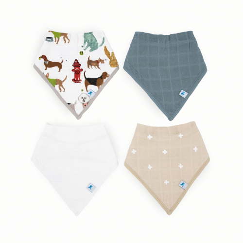 Little Unicorn Bandana Bibs for Babies, 4 Pack - Woof