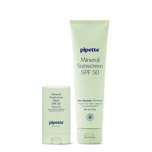 Pipette Mineral Sunscreen Lotion Broad Spectrum 3 fl oz + Sunscreen Stick SPF 50 0.6oz
