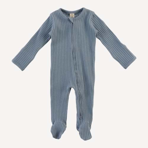 long sleeve zipper footie | citadel | organic cotton wide rib – kate quinn