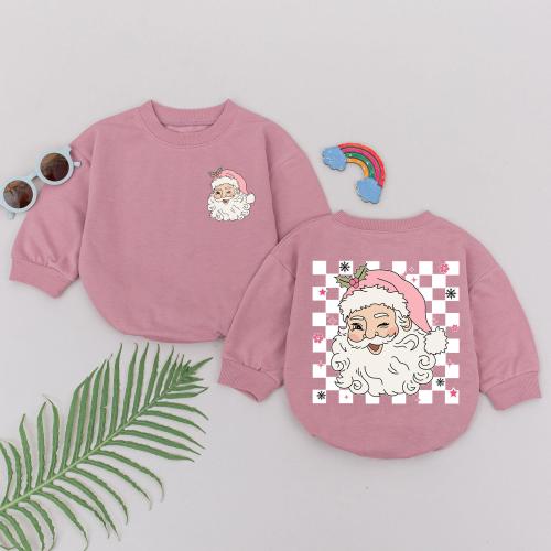 Retro Pink Santa Claus Romper, 1st Christmas Santa Romper, Baby Shower Gift, Christmas Outfit, Newborn for Girls, Xmas Clothes, Mommy And Me