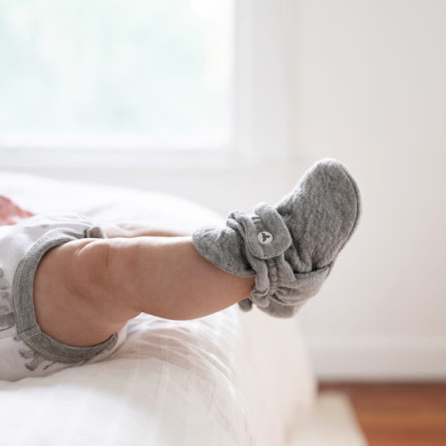 Organic Cotton Booties - Eggshell White