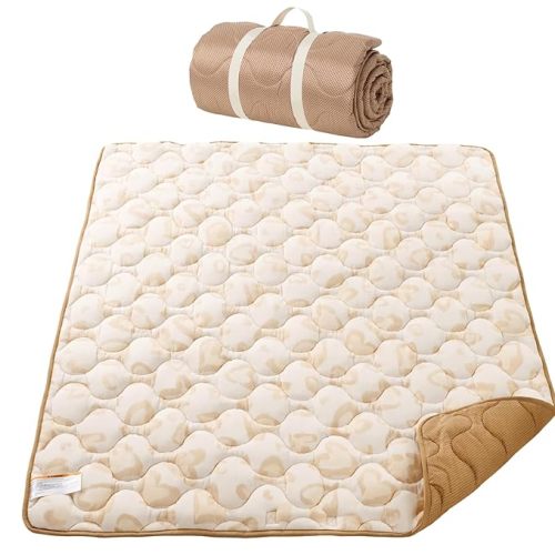 Momcozy Baby Play Mat for Floor, 59"x71" Thickened Playpen Mat, Playmate for Baby Tummy Time, Waterproof & Non-Slip, Foldable Outdoor Mat with Carrying Handle, Leopard