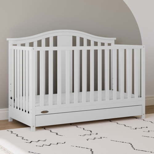 Graco Solano 4-in-1 Convertible Baby Crib with Drawer, White