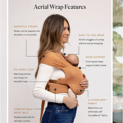WildBird Aerial Buckle Wrap Carrier - Desert Lark, xs-xl 10% off
