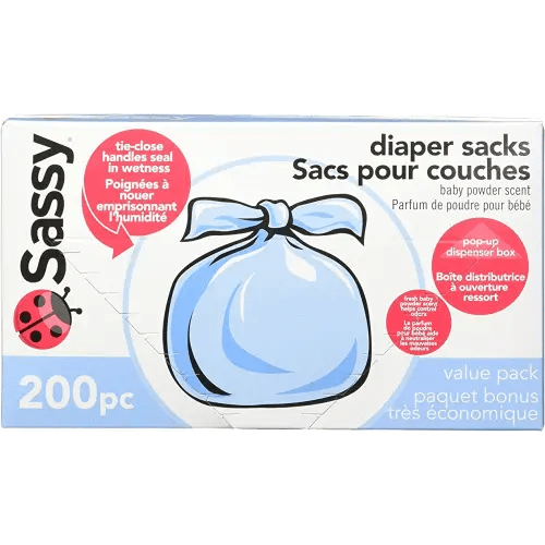 Sassy Baby Disposable Diaper Sacks, 200 Count, Packaging may vary