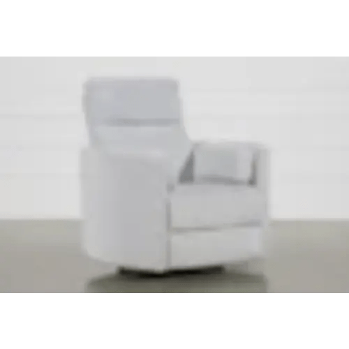 Rayna Dove Grey Nursery Power Swivel Glider Recliner with USB | Rocker | Living Spaces