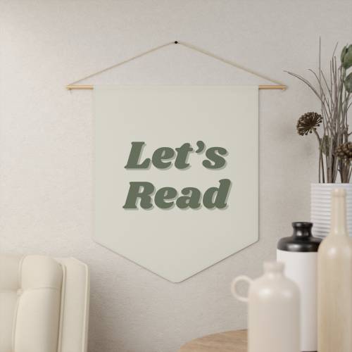 Lets Read Cozy Fabric Nursery or Classroom Pennant Banner