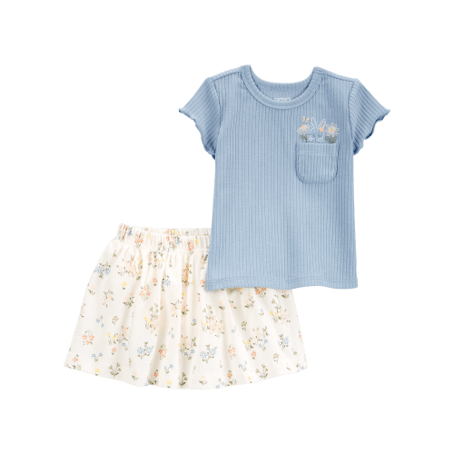 Baby 2-Piece Bunny Floral Skort Outfit Set - Carter's | Carter's