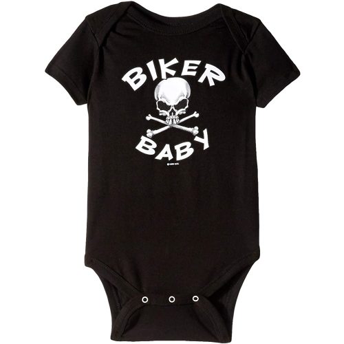 Hot Leathers Black Biker Baby Skull Onesie