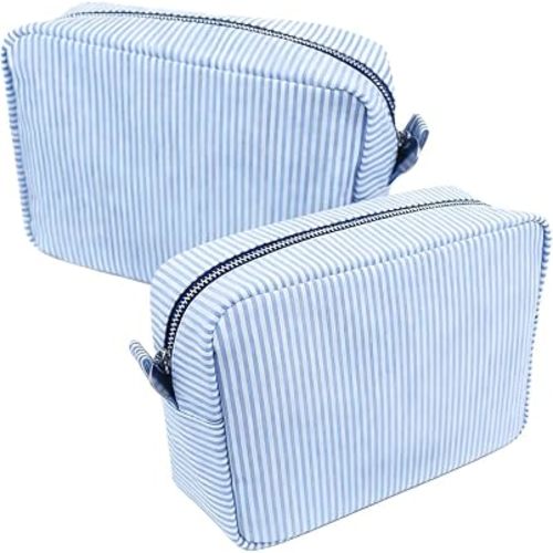2 PCS Seersucker Bag Set (Blue)