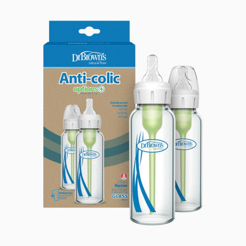 Dr. Brown's Anti-colic Options+ Narrow Glass Baby Bottle - 8 Oz, 2