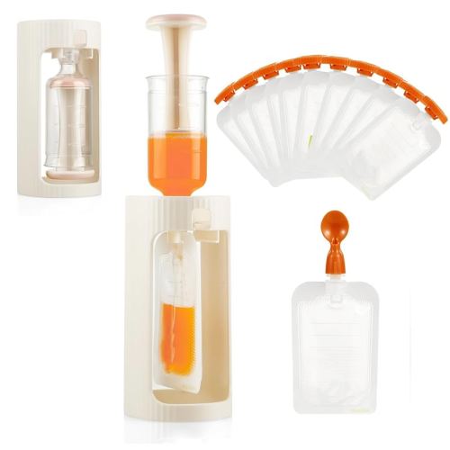 PandaEar Squeeze Station for Baby Puree Food Storage, Baby Food Pouch Filling Maker with 10 Pcs Pouches, Pouch Filling Station for Infant and Toddlers