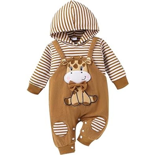 Baby Boy Clothes Newborn Hoodie Romper Fall Winter One-piece Outfit Infant Cute Cartoon Clothing Set 0-18 Months