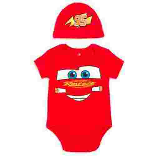 Disney Cars Lightning McQueen Cosplay Bodysuit and Hat Set Logo Newborn to Infant