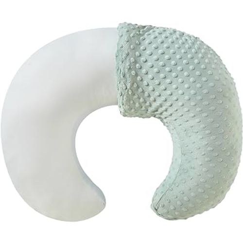 Nursing Pillow and Positioner with Cover for Breastfeeding and Bottle Feeding, Propping Baby, Tummy Time, Baby Sitting Support, Awake-Time Support (Sea Foam, 23.6" x 19.7" x 7.5")